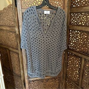 Allude‎ Cotton Short Sleeve V Neck Sweater